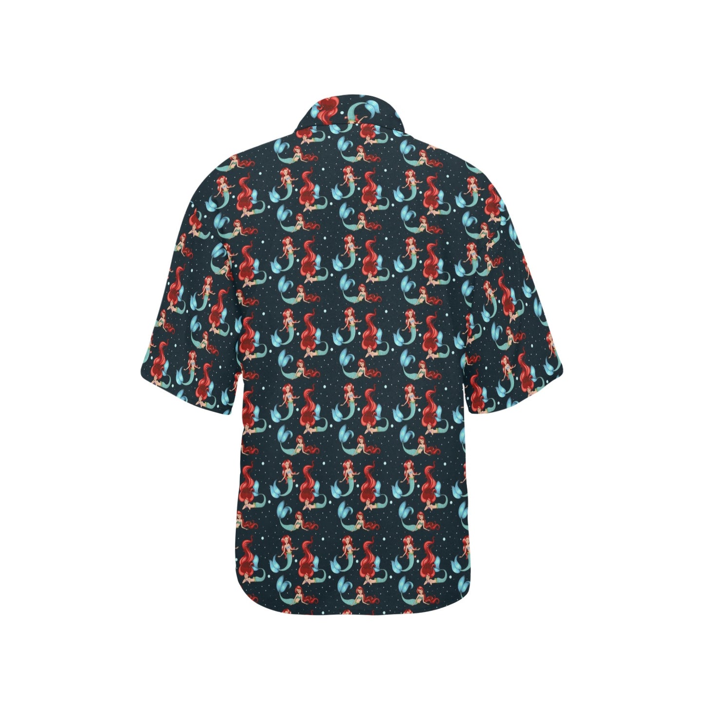 Mermaid Girl Themed Design Print Women's Hawaiian Shirt