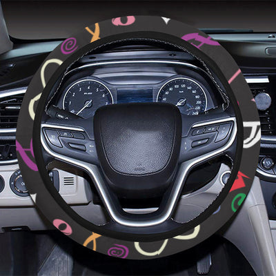 Music note Pattern Print Design A01 Steering Wheel Cover with Elastic Edge