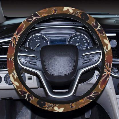 Hawaiian Themed Pattern Print Design H01 Steering Wheel Cover with Elastic Edge
