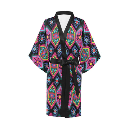 Mexican Pattern Print Design 02 Women's Short Kimono