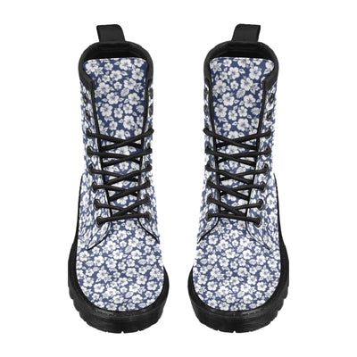 Hibiscus Blue Hawaiian Flower Style Women's Boots