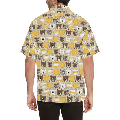 Bear PatchworkPattern Print Design 01 Men's Hawaiian Shirt