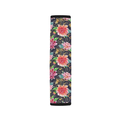 Dahlia Pattern Print Design DH02 Car Seat Belt Cover