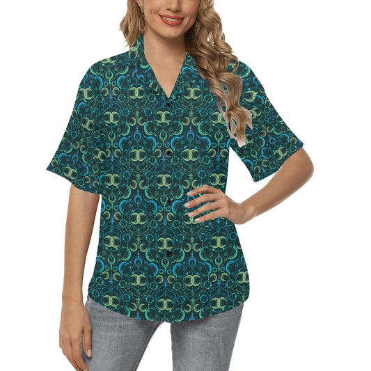 Celestial Pattern Print Design 07 Women's Hawaiian Shirt