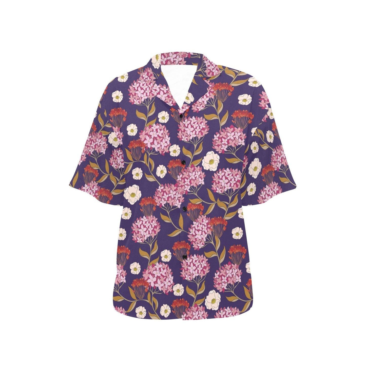 Hydrangea Pattern Print Design HD010 Women's Hawaiian Shirt