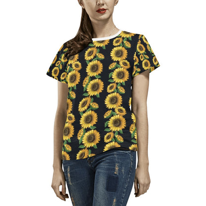 Sunflower Print Design LKS306 Women's  T-shirt