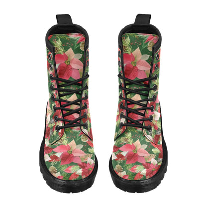 Poinsettia Pattern Print Design POT03 Women's Boots