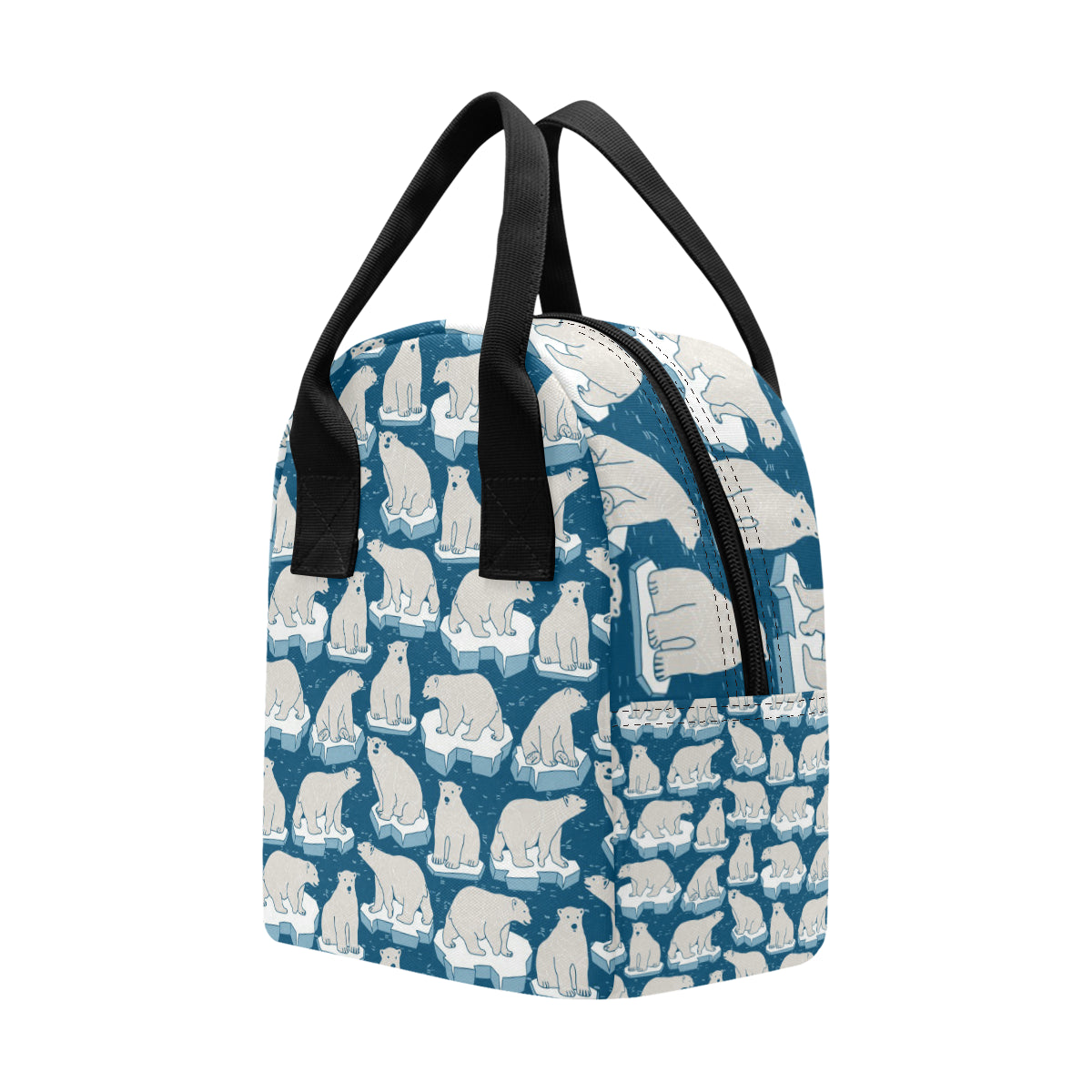 Polar Bear Pattern Print Design PB03 Insulated Lunch Bag