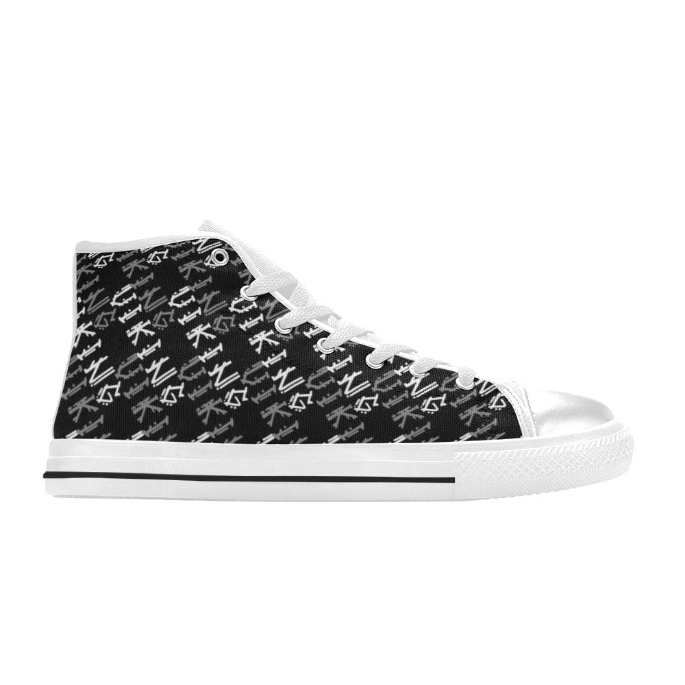 Vikings Print Design LKS306 High Top Women's White Shoes