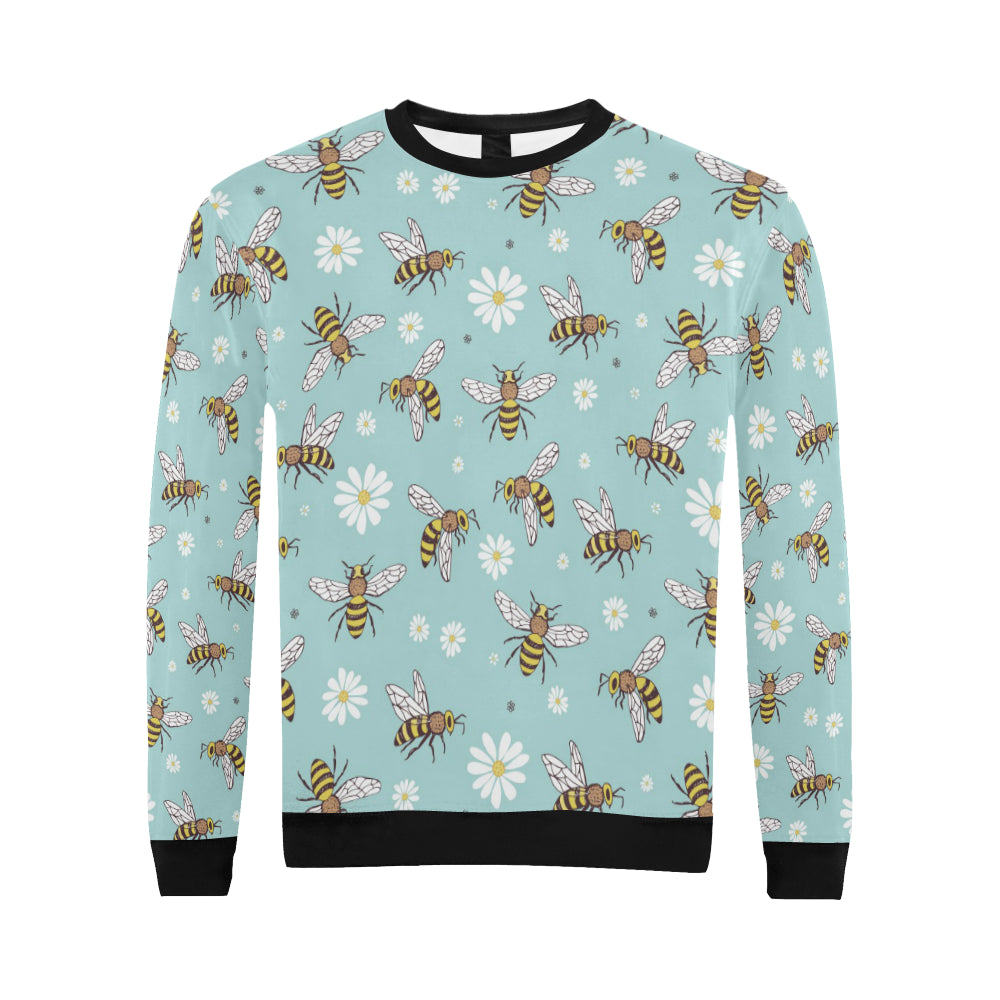 Bee Pattern Print Design BEE010 Men Long Sleeve Sweatshirt