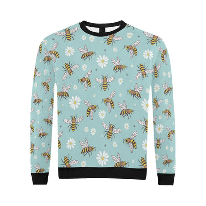 Bee Pattern Print Design BEE010 Men Long Sleeve Sweatshirt