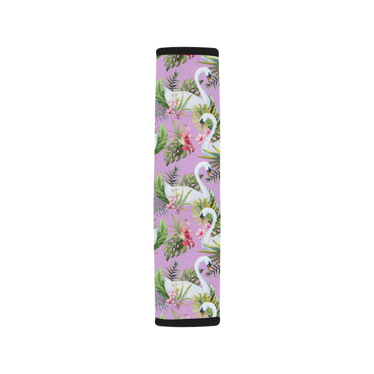 Swan with Flower Pattern Print Design 01 Car Seat Belt Cover