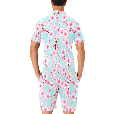 Cherry Blossom Pattern Print Design CB04 Men's Romper