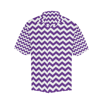 Chevron Purple Pattern Print Design 03 Men's Hawaiian Shirt