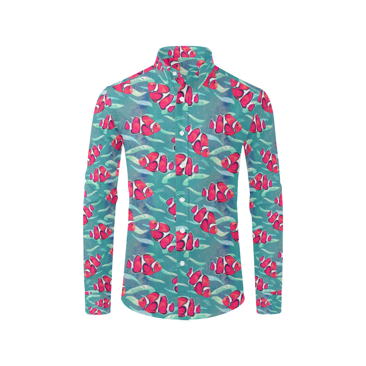 Clownfish Pattern Print Design 02 Men's Long Sleeve Shirt