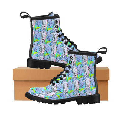 Elephant Art color Print Pattern Women's Boots