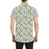 Daisy Yellow Print Pattern Men's Short Sleeve Button Up Shirt