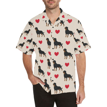 Rottweiler Pattern Print Design A02 Men's Hawaiian Shirt
