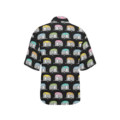 Camper Pattern Camping Themed No 2 Print Women's Hawaiian Shirt