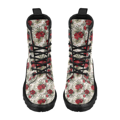 Hibiscus Print Design LKS3011 Women's Boots