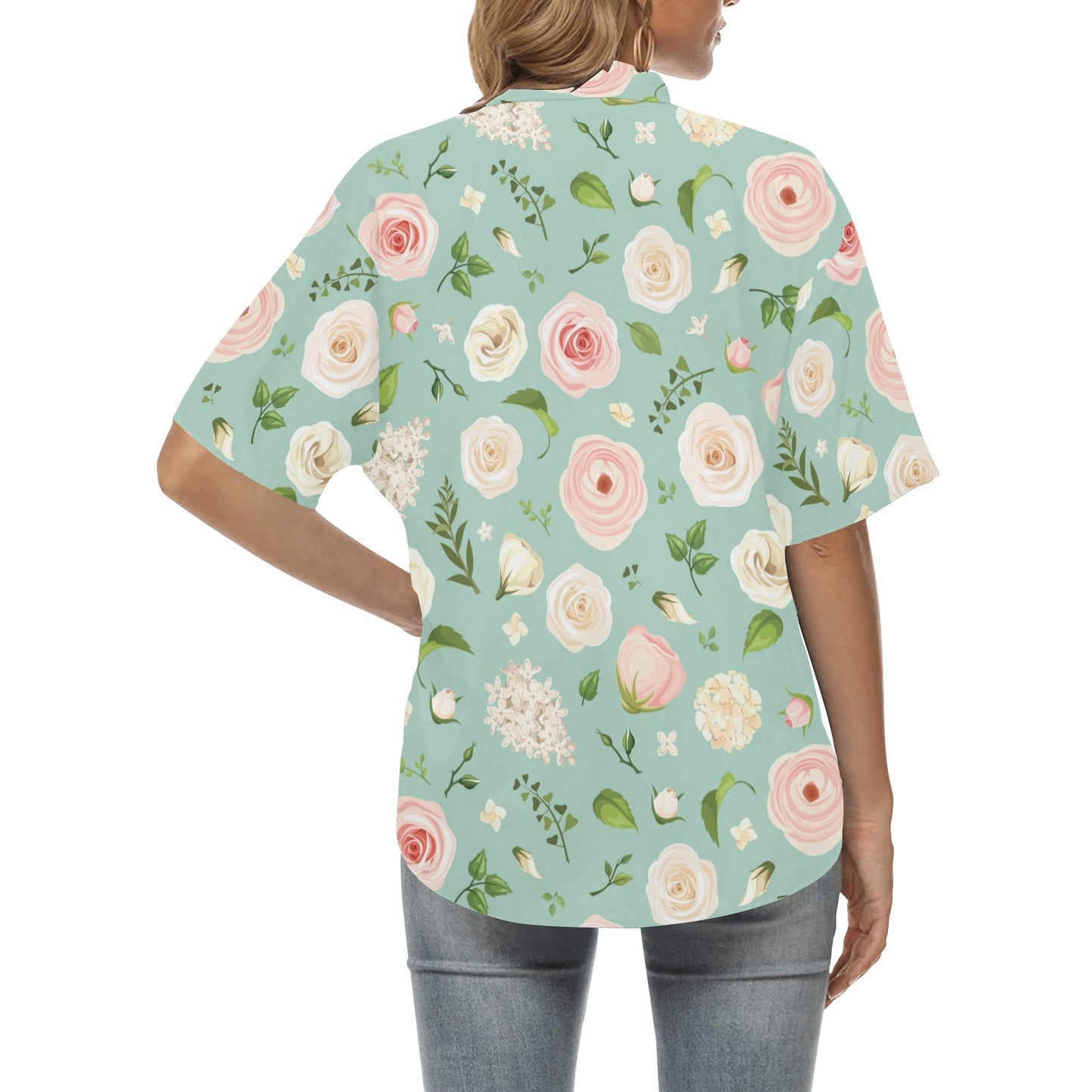 Lisianthus Pattern Print Design 01 Women's Hawaiian Shirt