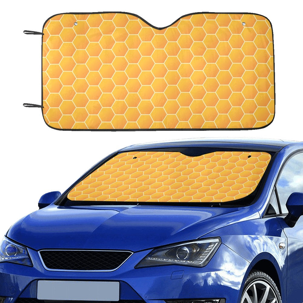 Honey Bee Honeycomb Print Design LKS3011 Car front Windshield Sun Shade