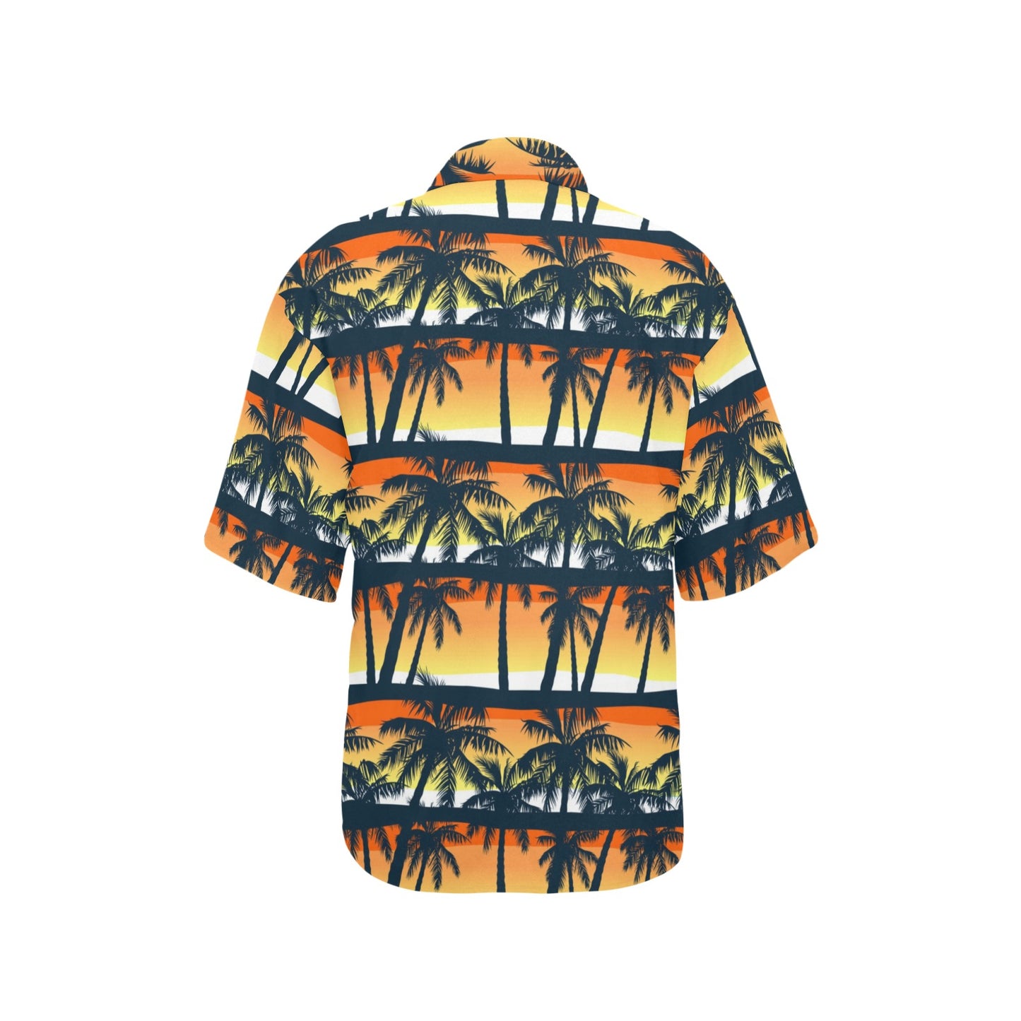 Palm Tree Sunset Design Print Women's Hawaiian Shirt