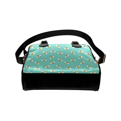 Bee Pattern Print Design 01 Shoulder Handbag