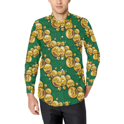 Bitcoin Pattern Print Design DO02 Men's Long Sleeve Shirt
