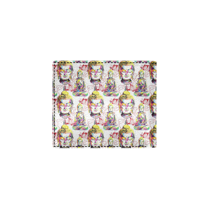 Buddha Pattern Print Design 06 Men's ID Card Wallet