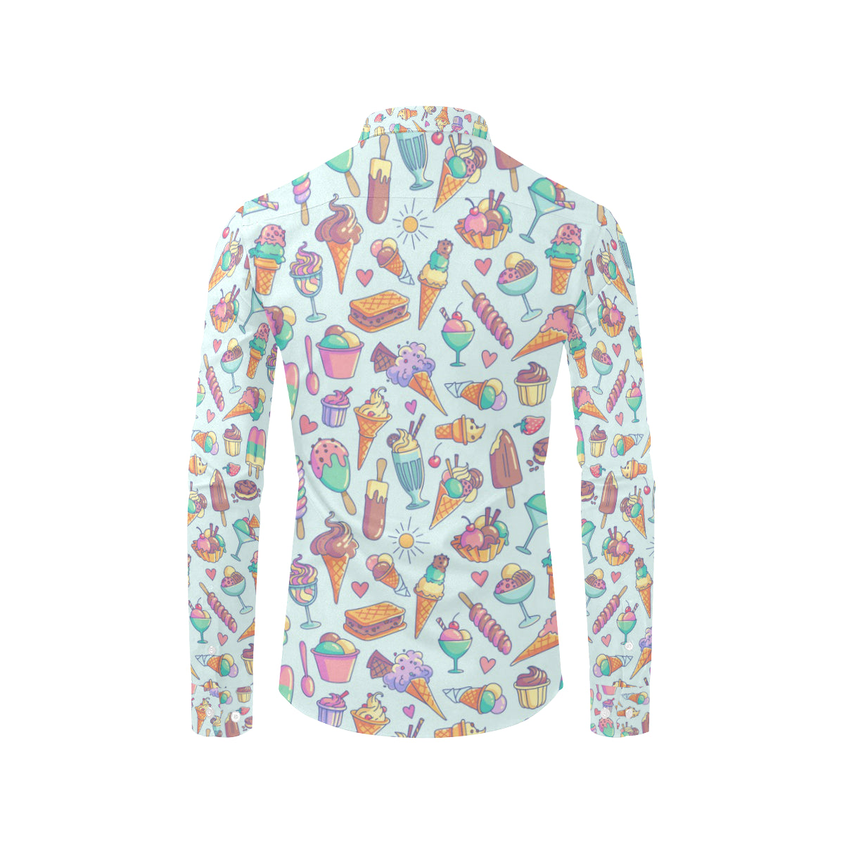 Ice Cream Pattern Print Design IC02 Men's Long Sleeve Shirt