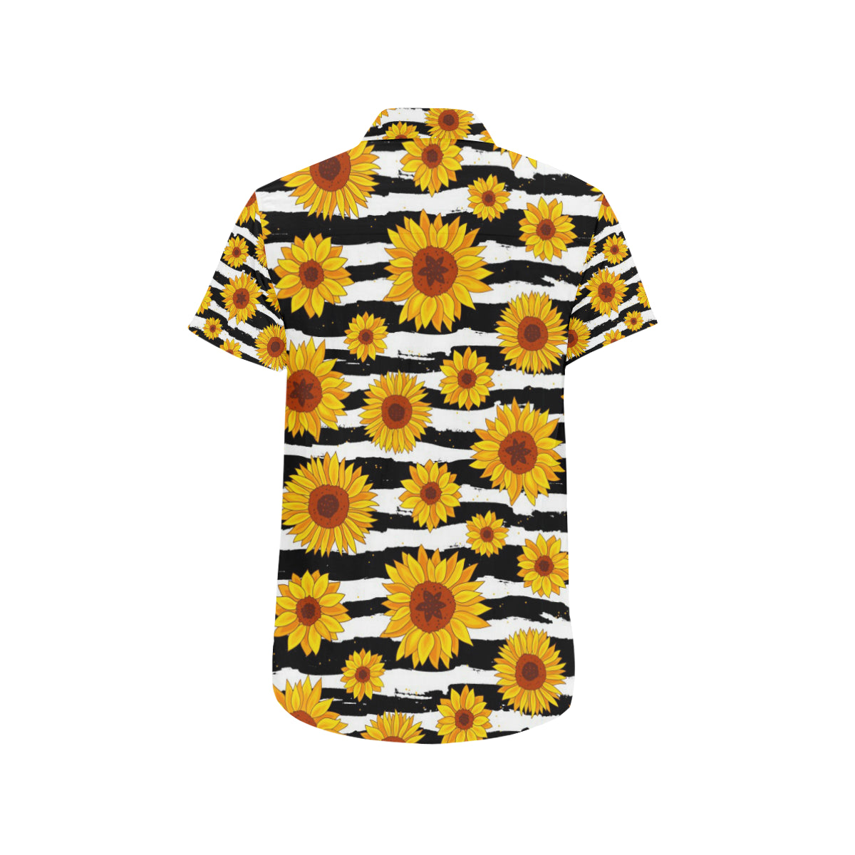 Sunflower Pattern Print Design SF010 Men's Short Sleeve Button Up Shirt