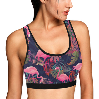 Flamingo Tropical Pattern Sports Bra