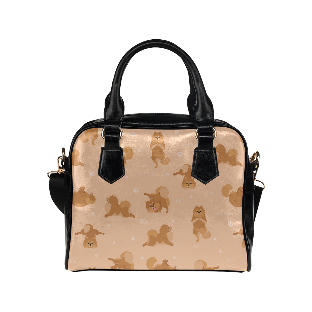 Pomeranians Pattern Print Design A06 Shoulder Handbag