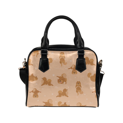 Pomeranians Pattern Print Design A06 Shoulder Handbag