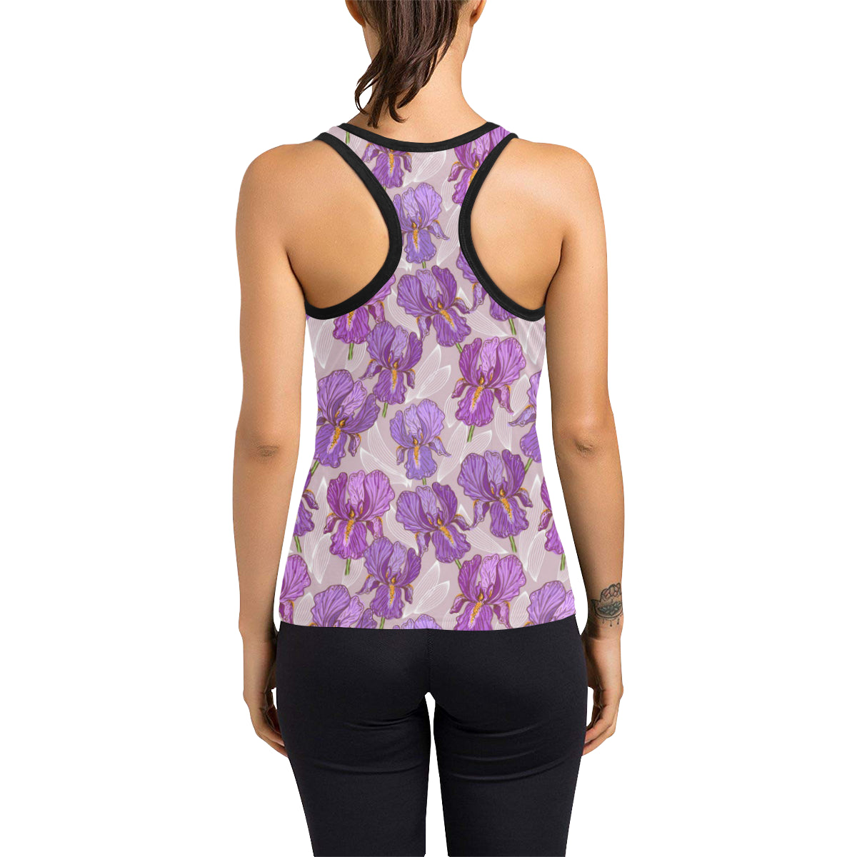 Iris Pattern Print Design IR05 Women's Racerback Tank Top
