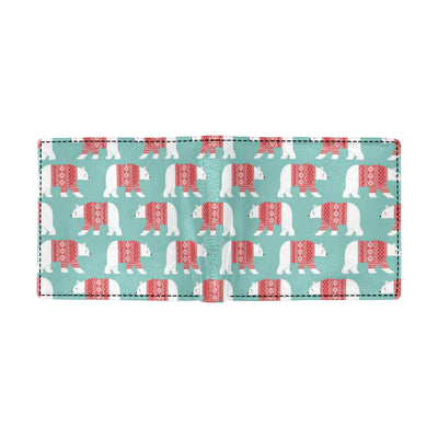 Polar Bear Pattern Print Design A04 Men's ID Card Wallet