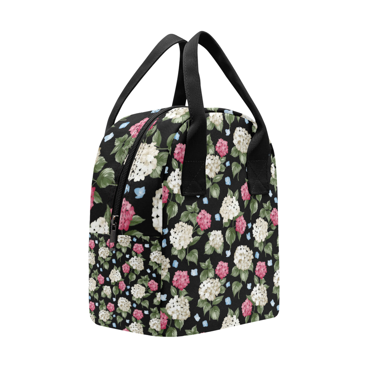 Hydrangea Pattern Print Design HD09 Insulated Lunch Bag