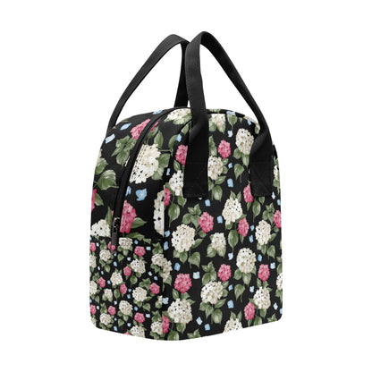 Hydrangea Pattern Print Design HD09 Insulated Lunch Bag