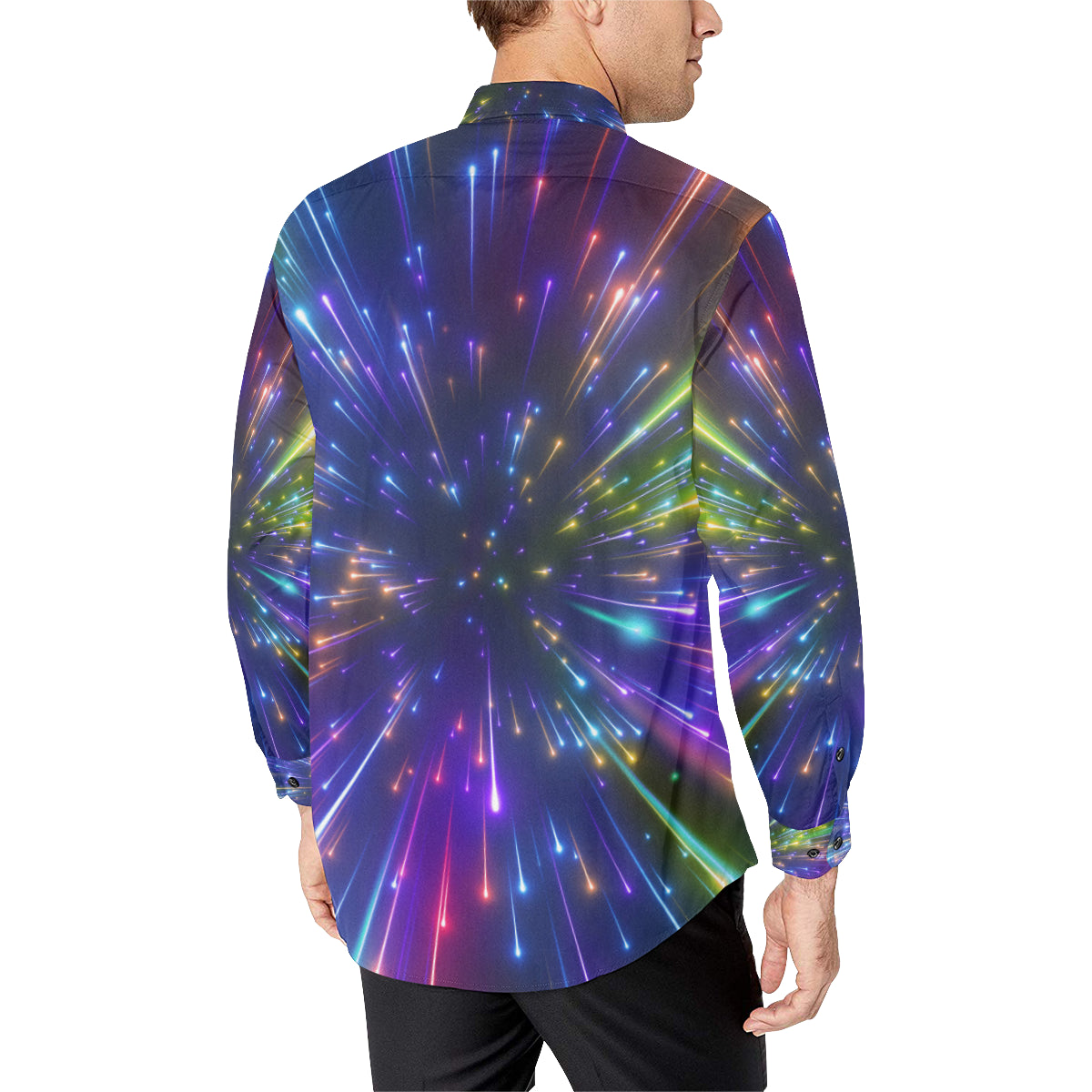 Celestial Rainbow Speed Light Men's Long Sleeve Shirt