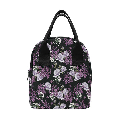 Lilac Pattern Print Design LI04 Insulated Lunch Bag