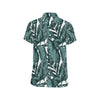 Tropical Palm Leaves Pattern Men's Short Sleeve Button Up Shirt