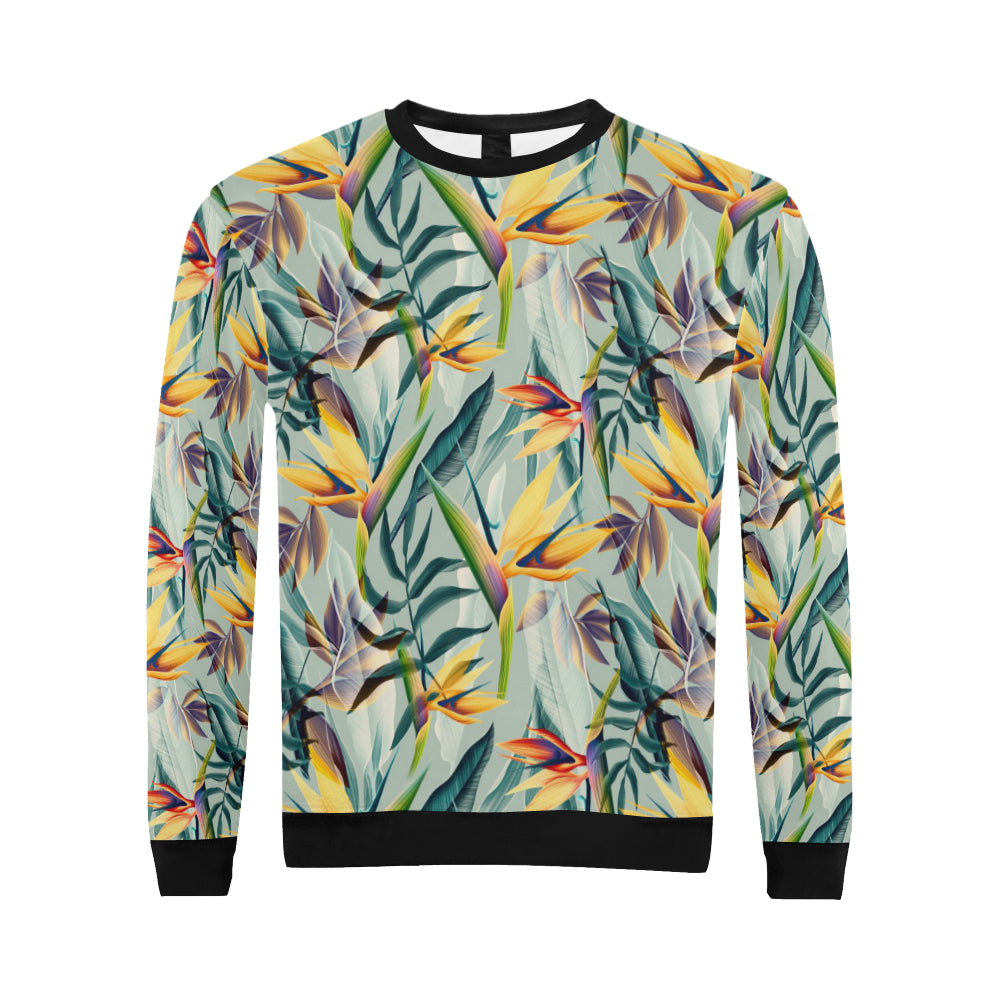 Tropical Flower Pattern Print Design TF022 Men Long Sleeve Sweatshirt