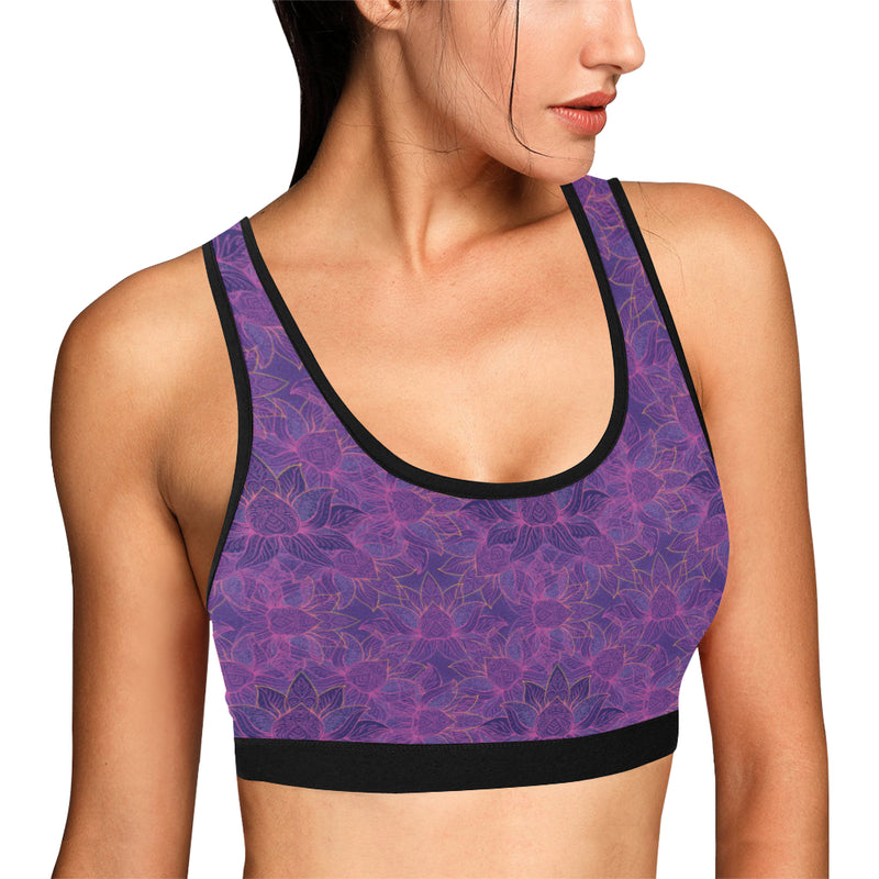 Bohemian Lotus Mandala Style Sports Bra