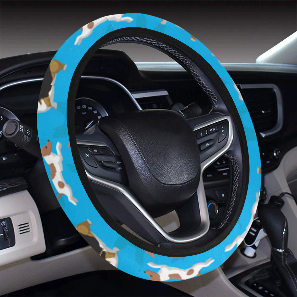 Cardigan Welsh Corgis Pattern Print Design 01 Steering Wheel Cover with Elastic Edge