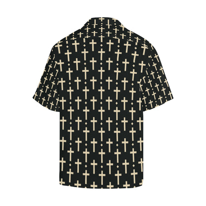 Cross Pattern Print Design 03 Men's Hawaiian Shirt