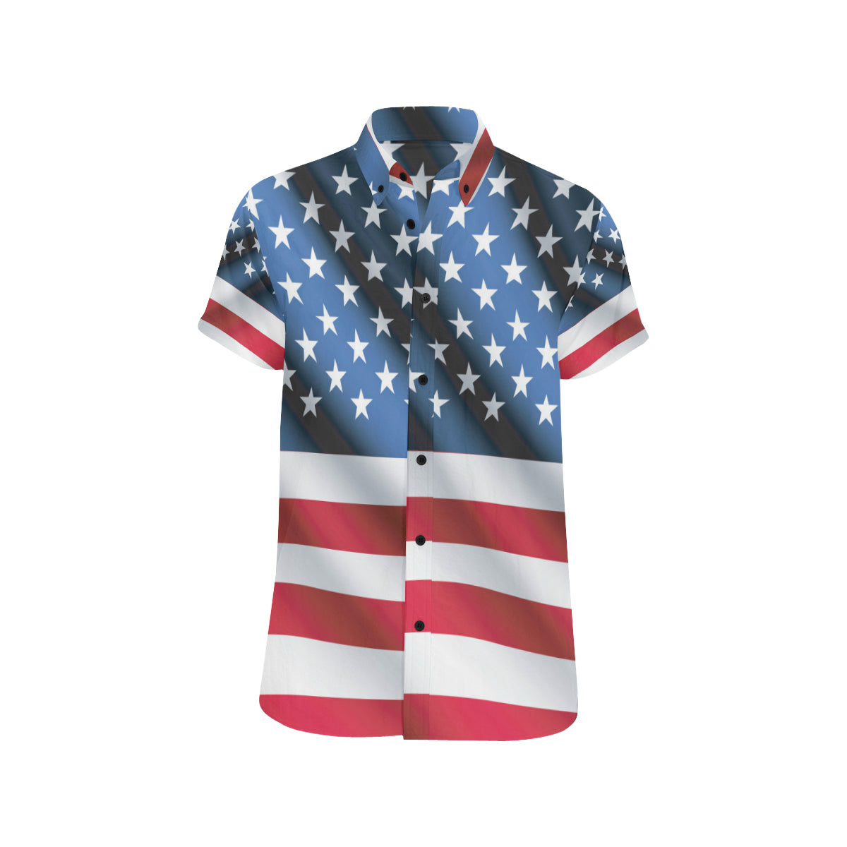 American flag Classic Men's Short Sleeve Button Up Shirt