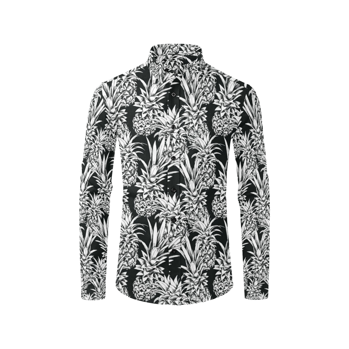 Pineapple Pattern Print Design PP08 Men's Long Sleeve Shirt