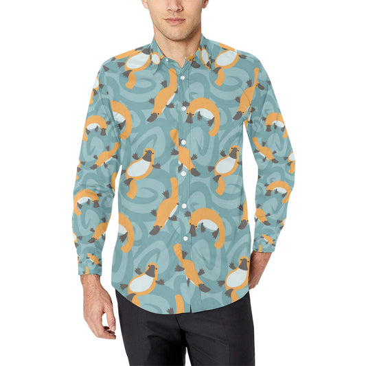 Platypus Pattern Print Design A01 Men's Long Sleeve Shirt