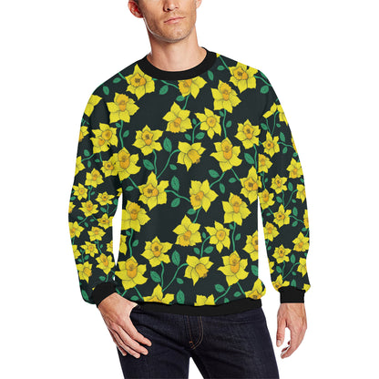 Daffodils Pattern Print Design DF03 Men Long Sleeve Sweatshirt